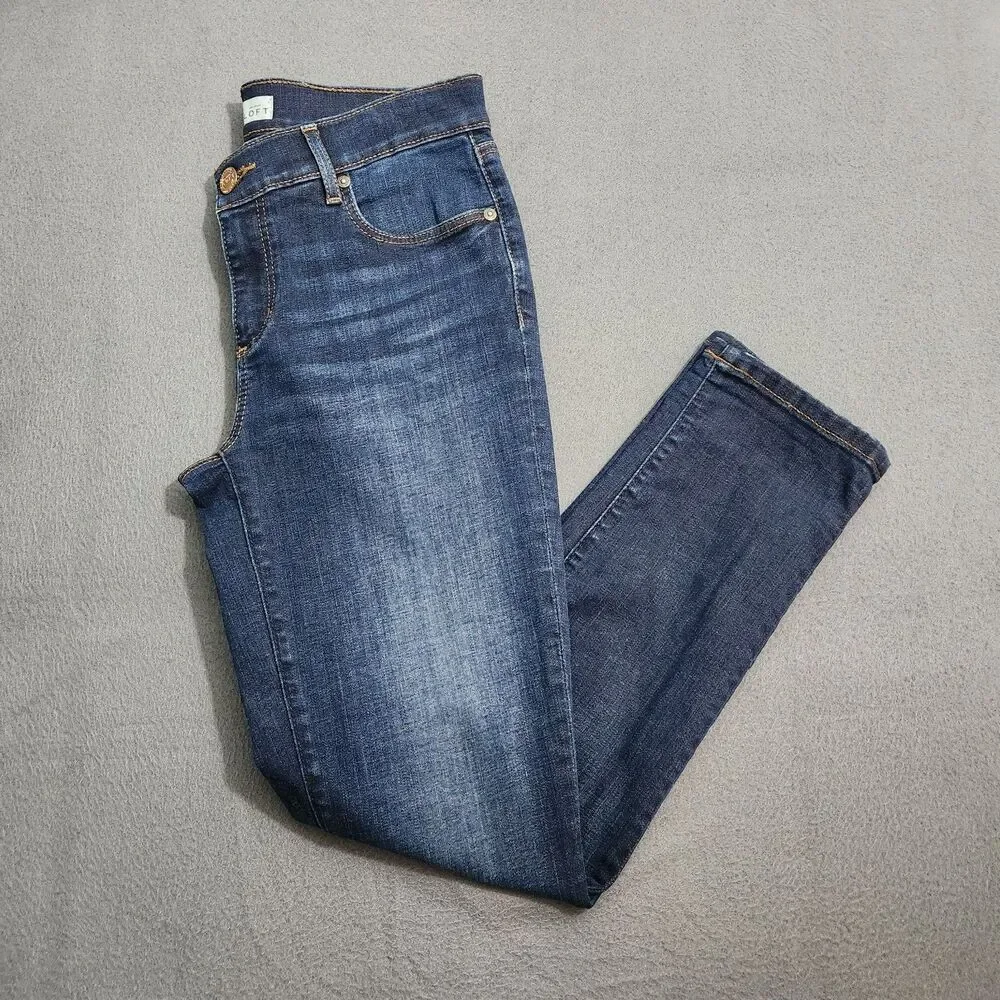 Ann Taylor LOFT Cropped Jeans Women 27/4 Dark Wash Low Rise Skinny